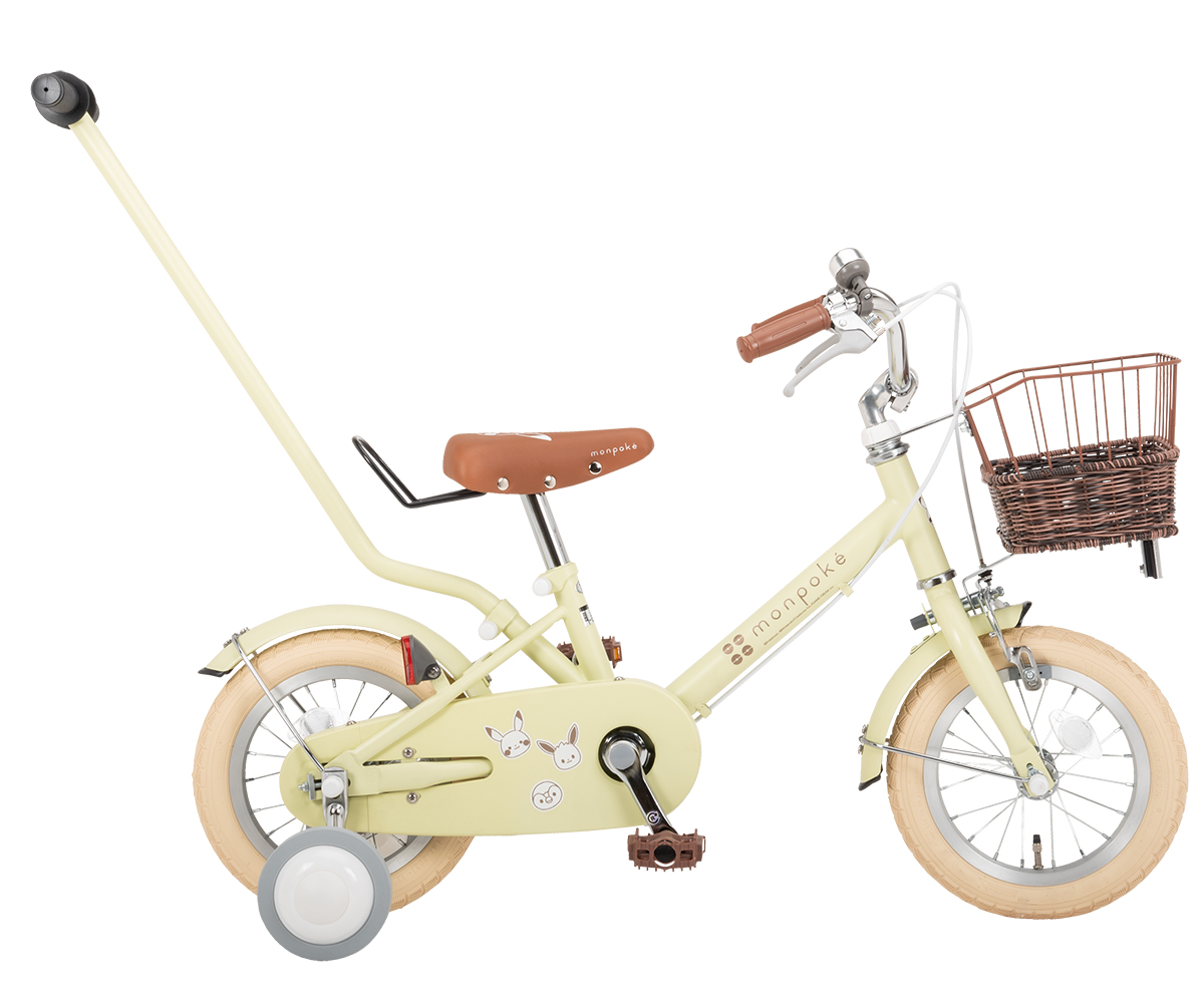 モンポケ 子供用自転車 幼児用 子ども用 12インチ 補助輪 手押し棒付き