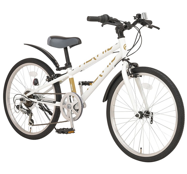 子供用自転車 クロスバイク 24インチ 泥除け付き シマノ6段変速 LEDライト・カギセット ネクス...