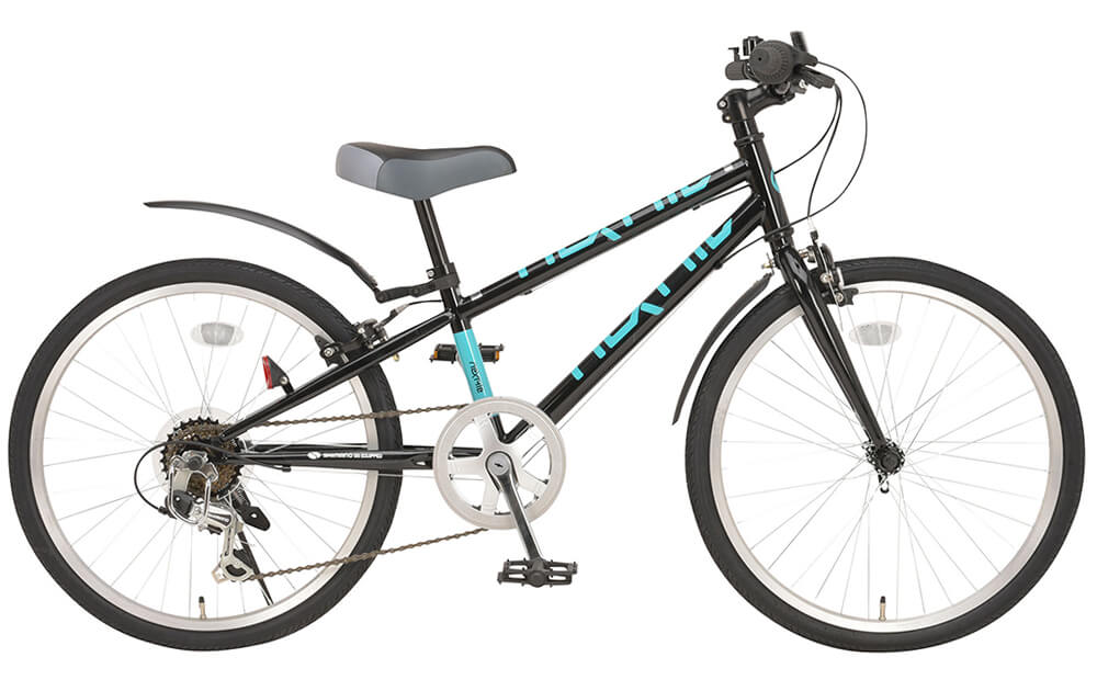 子供用自転車 クロスバイク 24インチ 泥除け付き シマノ6段変速 LED 