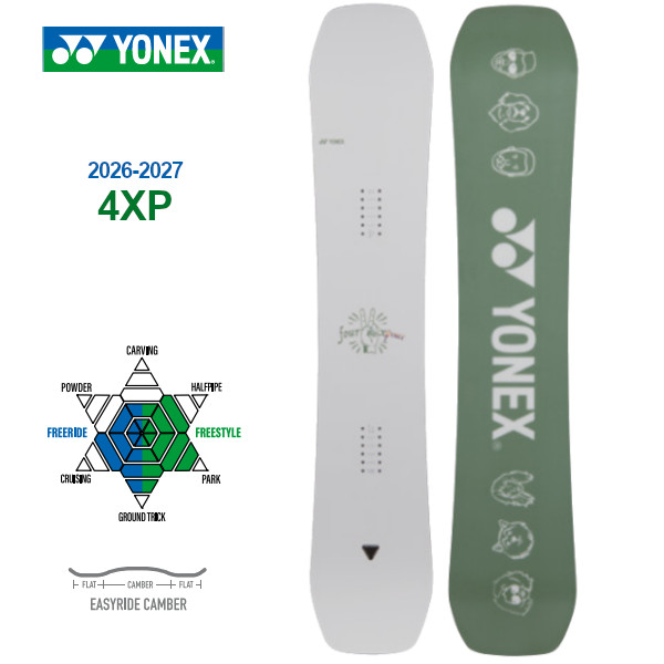 YONEX - 排他的権利付き添い人 26-27 ヨネックス スノーボード 4XP フォーエックスピー オールラウンド カービング グラトリ SNOWBOARD 置き目売りわたす店 ゲーム盤 板 2026-2027 XP26 スポーツ-スノーボード-ボード
