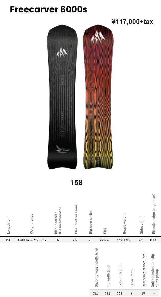 25-26 JONES SNOWBOARD ジョーンズ Freecarver 6000s フリーカーバー