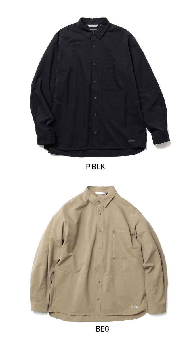 NANGA ナンガ DotAir COMFY L/S SHIRT ドットエア コンフィー ロングスリーブ シャツ 長袖 吸汗速乾 NANGA DOWN WEAR 2026 春夏モデル 正規販売店 メール便発送の画像