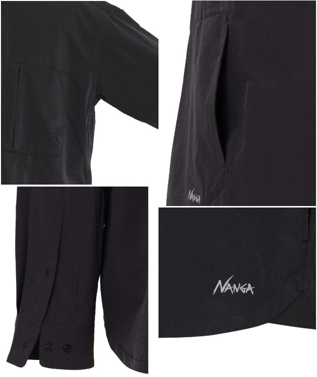 NANGA ナンガ DotAir COMFY L/S SHIRT ドットエア コンフィー ロングスリーブ シャツ 長袖 吸汗速乾 NANGA DOWN WEAR 2026 春夏モデル 正規販売店 メール便発送の画像