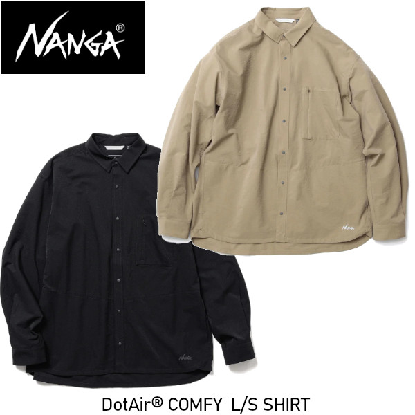 NANGA ナンガ DotAir COMFY L/S SHIRT ドットエア コンフィー ロングスリーブ シャツ 長袖 吸汗速乾 NANGA DOWN WEAR 2026 春夏モデル 正規販売店 メール便発送