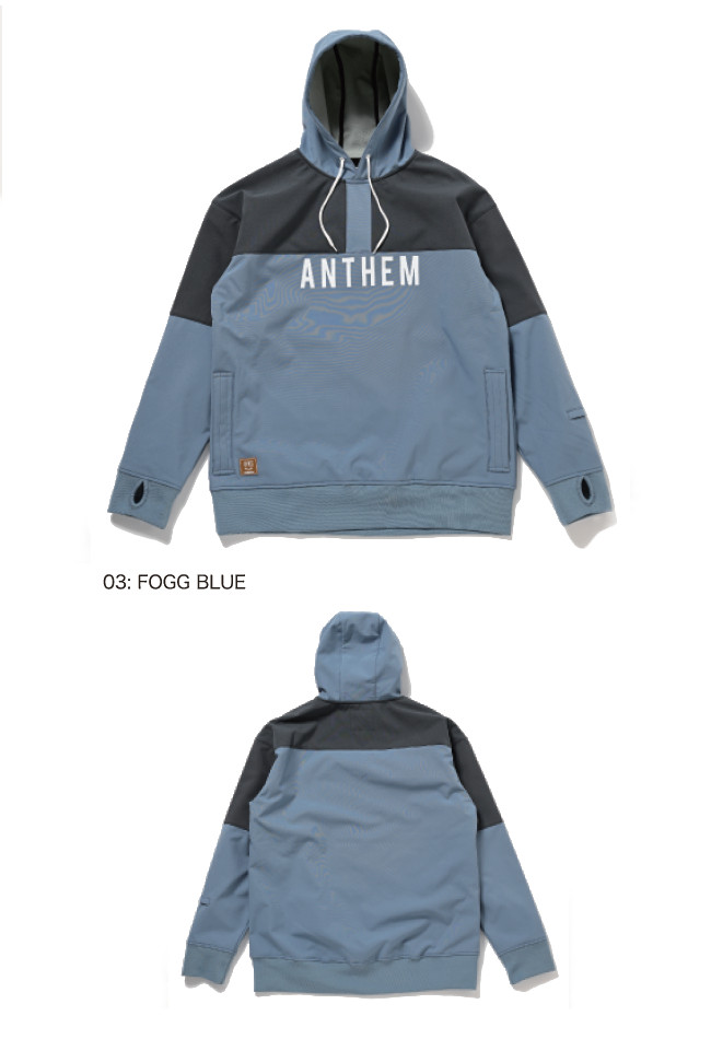 23-24 ANTHEM アンセム AN2305 SHOULDER PATCH HOODIE 耐水ボンディングパーカー メンズ レディース  スノーボードウエア 正規販売店 SNOWBOARD 2023-2024