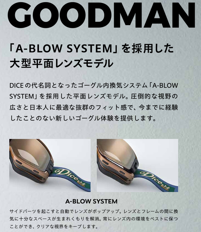 DICE 特典付き 25-26 ダイス ゴーグル GOODMAN グッドマン