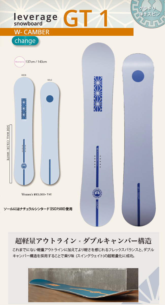 RICE28 レバレッジgt1 148cm RICE28 特典付き 26-27 leverage レバレッジ GT1 ジーティーワン