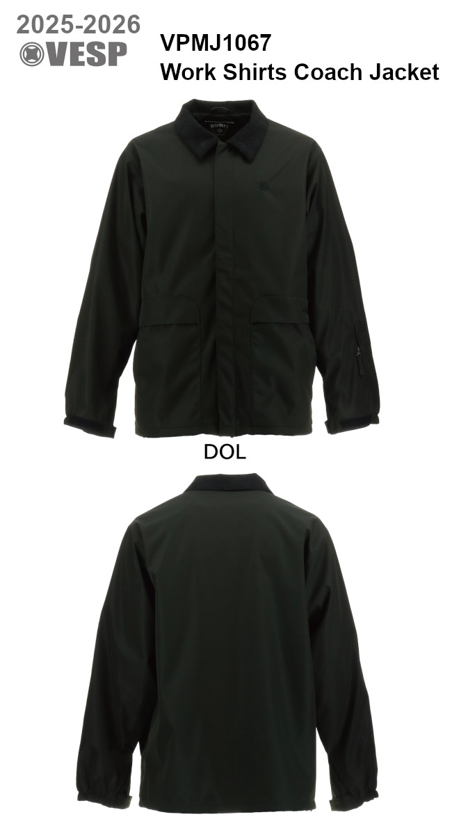 25-26 VESP べスプ VPMJ1067 Work Shirts Coach Jacket DOL スノーボード ウエア ジャケット スノー ウェア SNOWBOARD 正規販売店 2025-2026の画像