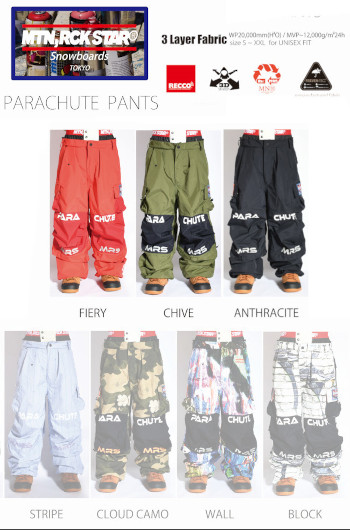25-26 MTN.ROCK STAR マウンテンロックスター PARACHUTE PANTS FIERY L