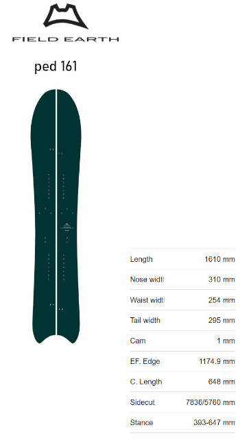 26-27 FIELD EARTH フィールドアース ped 161 スプリットボード バック