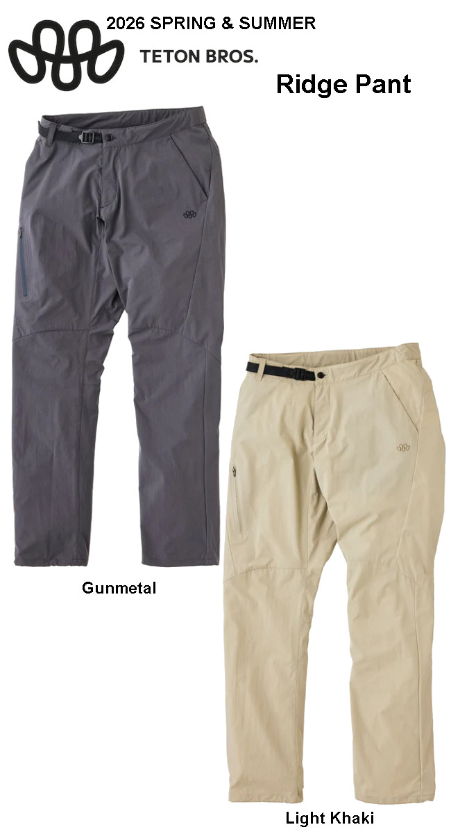 26 Spring&Summer Teton Bros ティートン ブロス Ridge Pant リッジ パンツ メンズ 超撥水 通気 ストレッチ 速乾 軽量 正規販売店 26春夏モデル TB261-11M 関連画像1