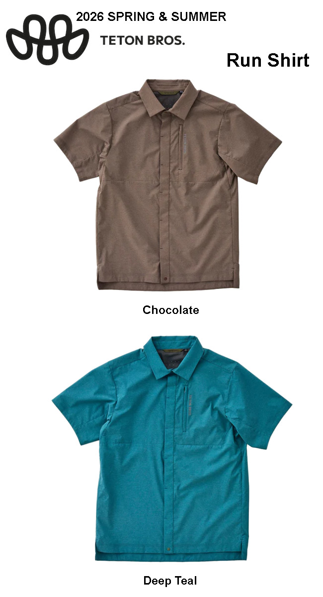26 Spring&Summer Teton Bros ティートン ブロス Run Shirt ラン シャツ 速乾 / 通気 / ストレッチ 正規販売店 26春夏モデル TB261-51M メール便発送 関連画像1