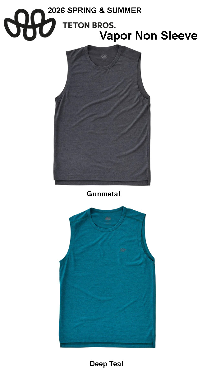 Teton Bros �e�B�[�g�� �u���X Vapor Non Sleeve �x�C�p�[ �m�� �X���[�u �e�B�[ �����Y �m�[�X���[�u �z������ ���K�̔��X 26�t�ă��f�� ���[���֔��� �֘A�摜1