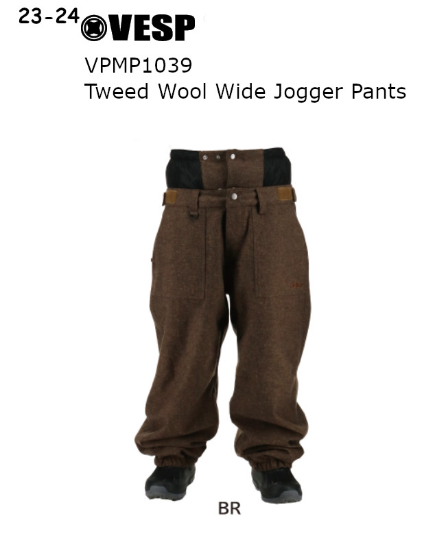 23-24 VESP べスプ VPMP1039 Tweed Wool Wide Jogger Pants ツイード