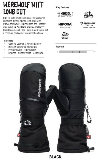 DEATHGRIP GLOVE CO. 26-27 WEREWOLF MITT LONG CUT デスグリップ