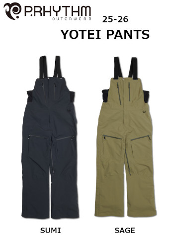 スノーボード P.RHYTHM 25/26 YOTEI PANTS SAGE L 25-26 P.RHYTHM プリズム YOTEI PANTS ヨウテイ パンツ SUMI/SAGE
