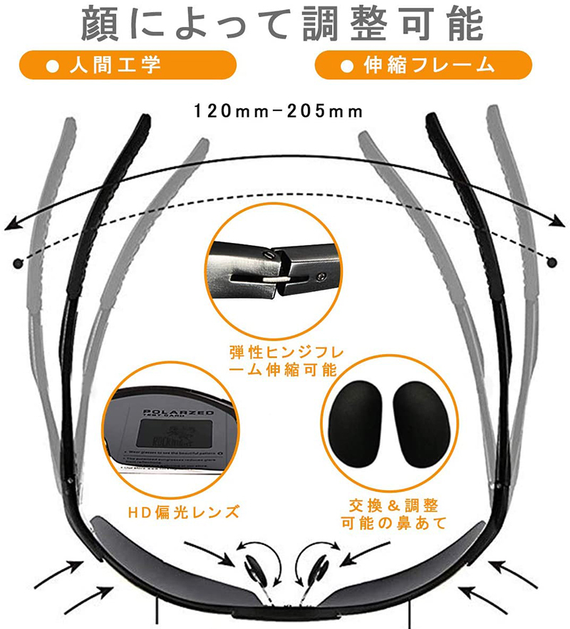 スポーツサングラス 偏光サングラス 超軽量メタル UV400 紫外線カット 落下防止 超抗衝撃 男女兼用 ランニング 登山 自転車 釣り 運転  レディース メンズ :addm2150:安光屋 - 通販 - Yahoo!ショッピング