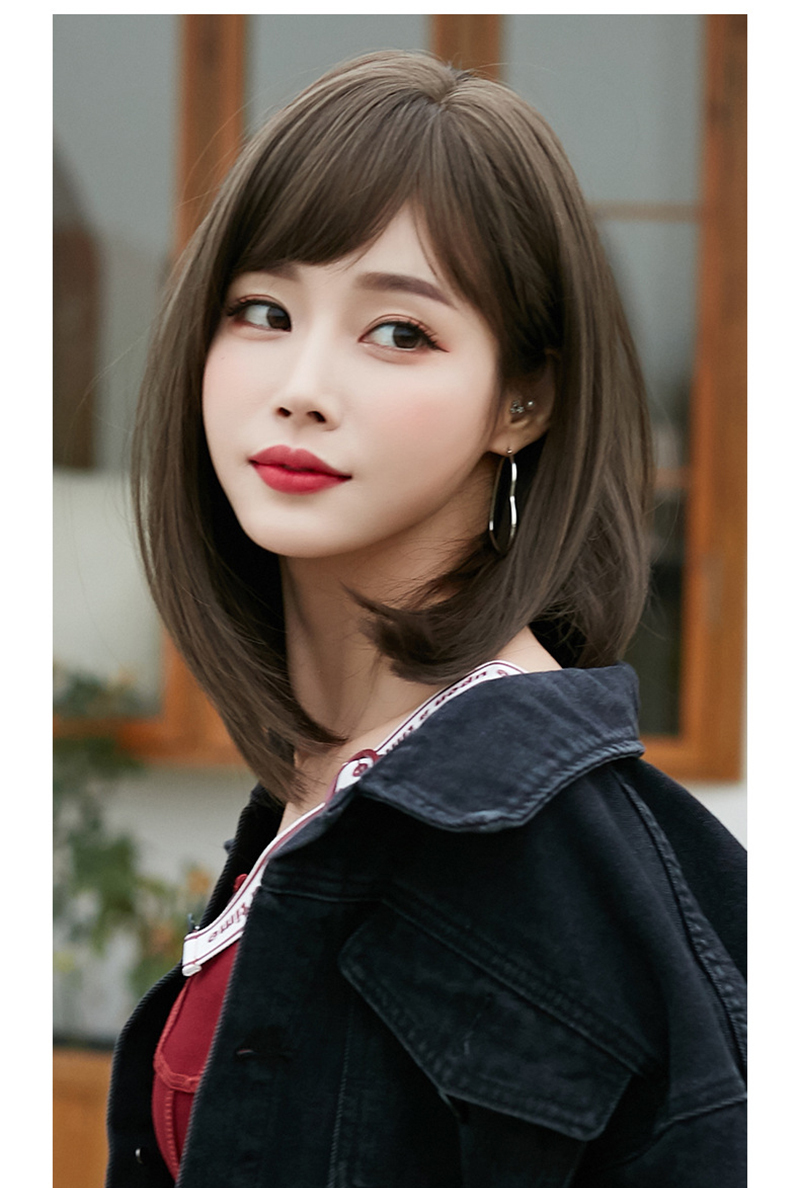 ウィッグ ミディアム セミロング ボブ ショート ストレート フルウィッグ 自然 斜め前髪 つけ毛 医療用 かつら 内巻き 小顔 女性 原宿 ハロウィン コスプレ N196 安光屋 通販 Yahoo ショッピング