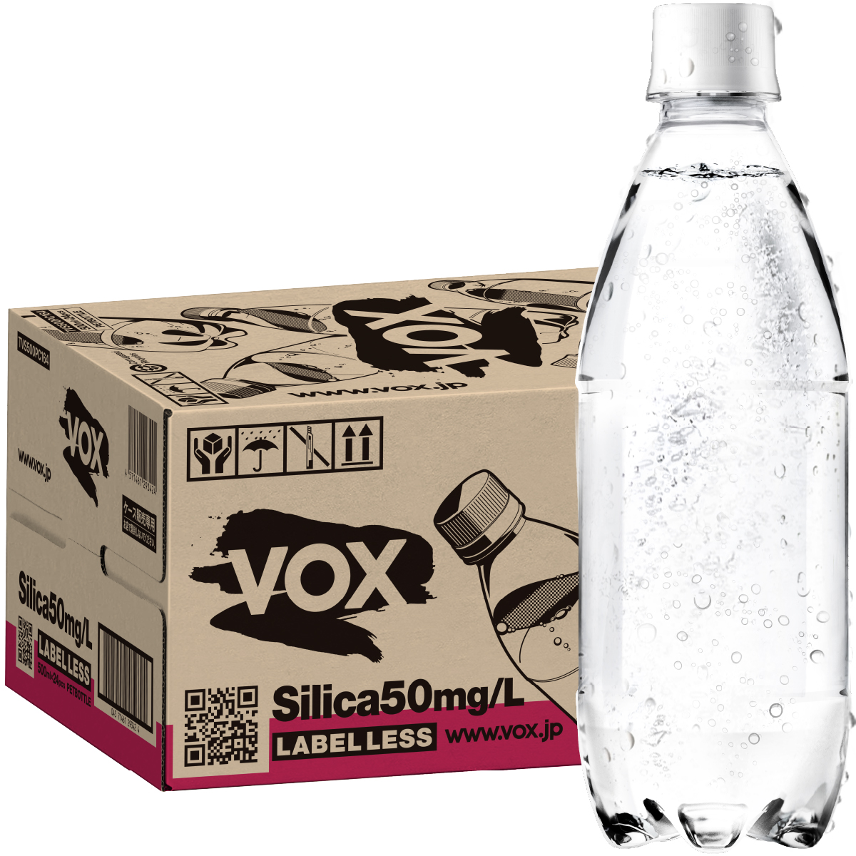 VOX COLORLESS CLEAR 365日出荷 強炭酸水 VOX 500ml 24本 ラベルレス