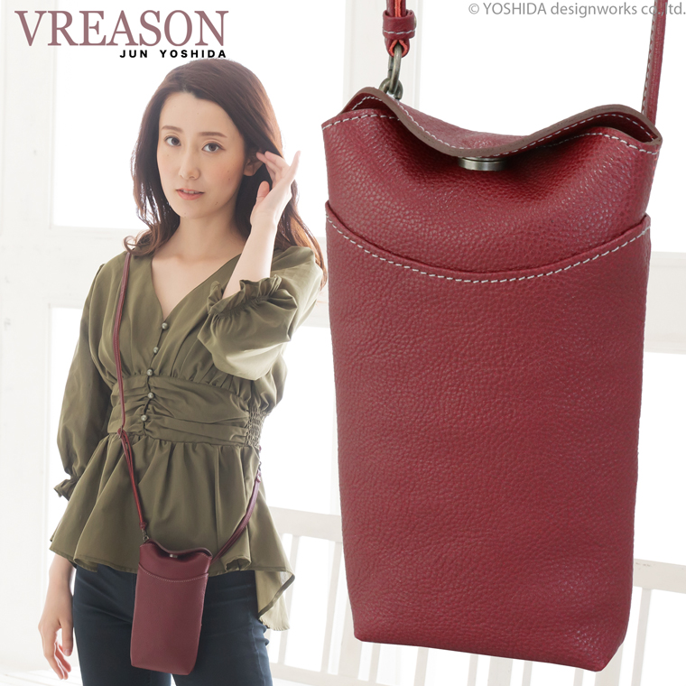 スマホショルダー ポーチ ポシェット 2way 日本製 本革 薄型 軽い 軽量 レディース 大容量 お財布 付き 斜め掛け 縦型 VREASON ブレアゾン ヴレアソン | VREASON | 03