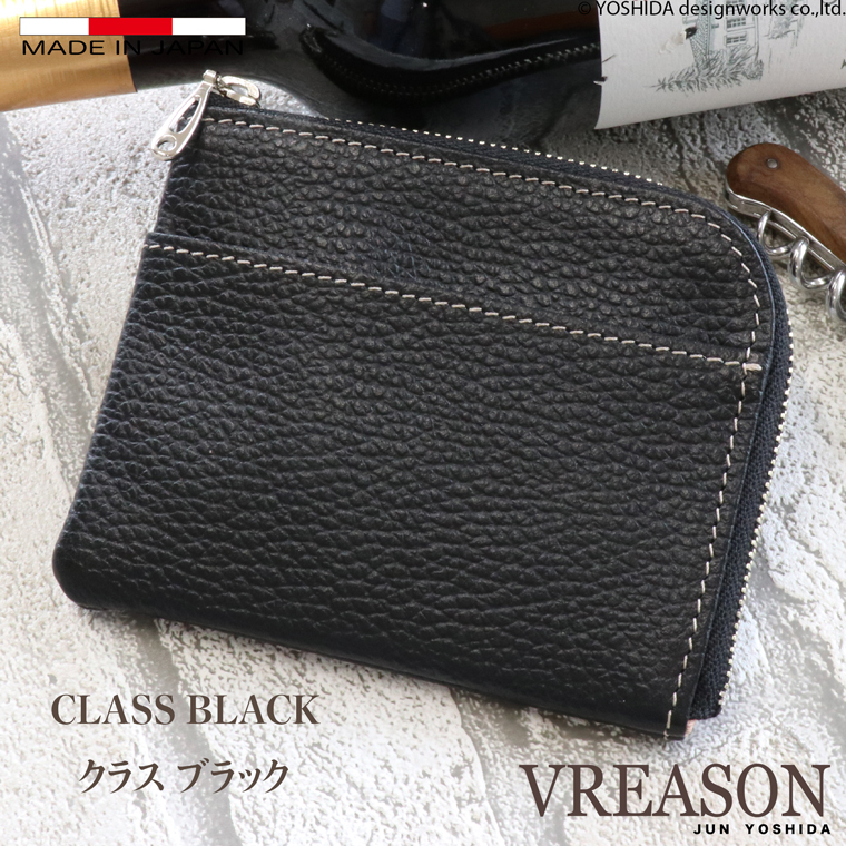 二つ折り財布 レディース ミニ 小さい L字ファスナー コンパクト 薄い 薄型 日本製 VREASO...