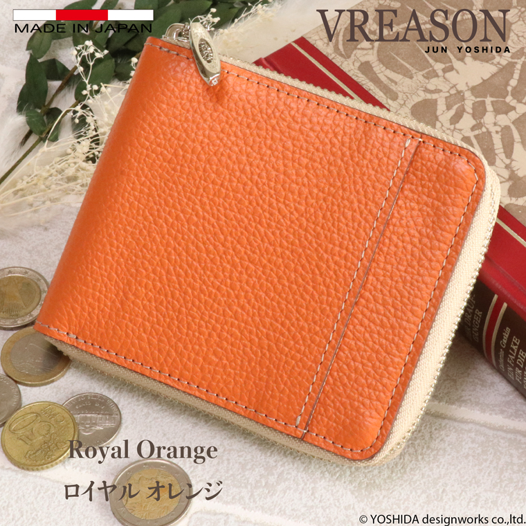 折りラウンドギャルソン レディース 折り財布 サイフ 二つ折り 財布 ミニ 日本製 本革 ジョバンニ レザー 牛革 革 VREASON ヴレアゾン | VREASON | 04