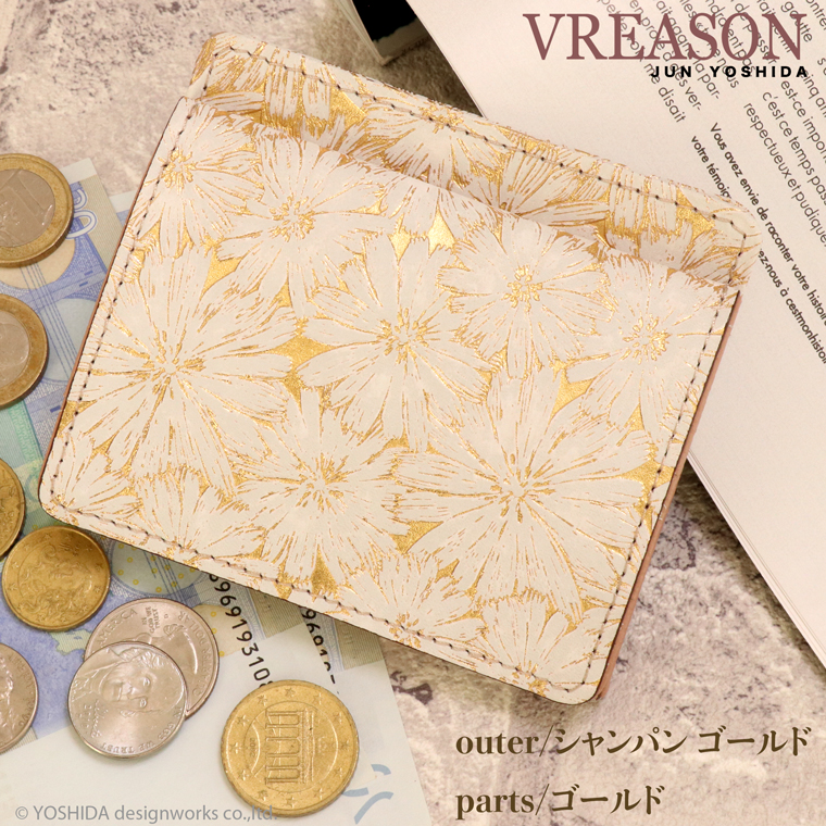【 ボックス ミニ 財布 】 折り財布 折財布 日本製 本革 デイジー レディース レザー 牛革 コンパクト 薄い スリム 小さい ミャッシュレス VREASON ヴレアゾン | VREASON | 01