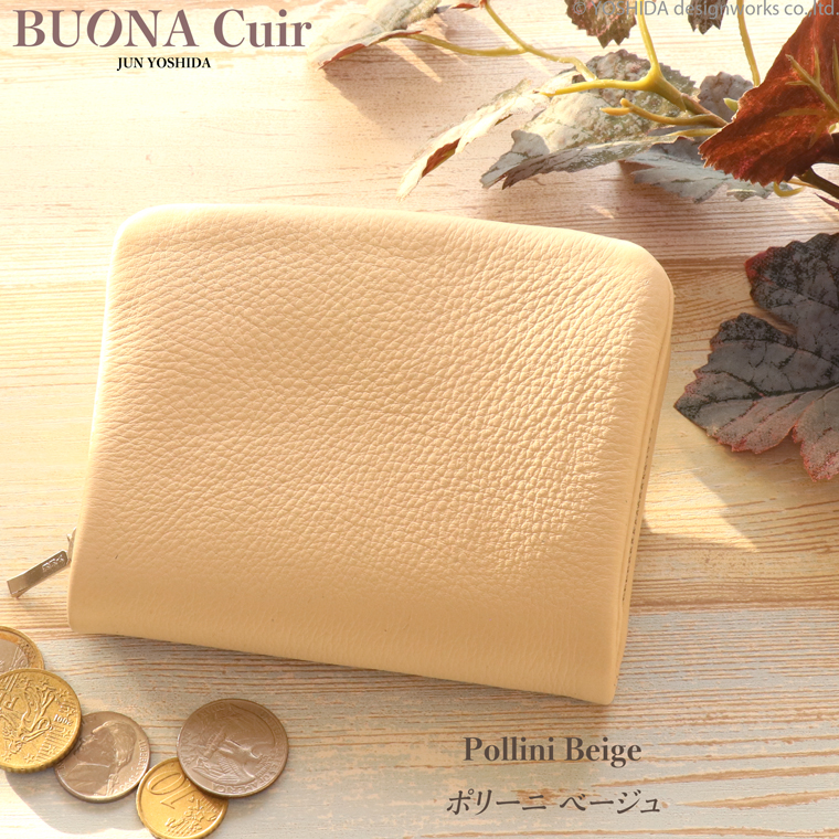 【 ラウンド ギャルソン 折り財布 】 BUONA Cuir ボナキュイール エトナ レディース 財布 サイフ 内縫い ラウンドファスナー 日本製 本革 レザー 牛革 革 人気 | VREASON | 05