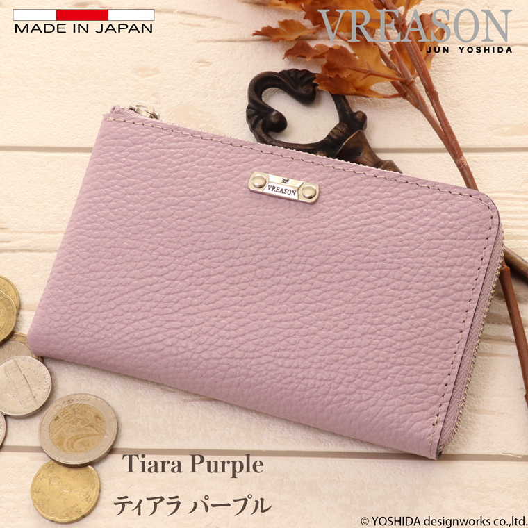 【 L字ファスナー ミディアム 折り財布 】 二つ 折財布 財布 サイフ 日本製 本革 ジョバンニ 牛革 革 スリム 薄型 ミニ 軽い コンパクト VREASON ヴレアゾン | VREASON | 09