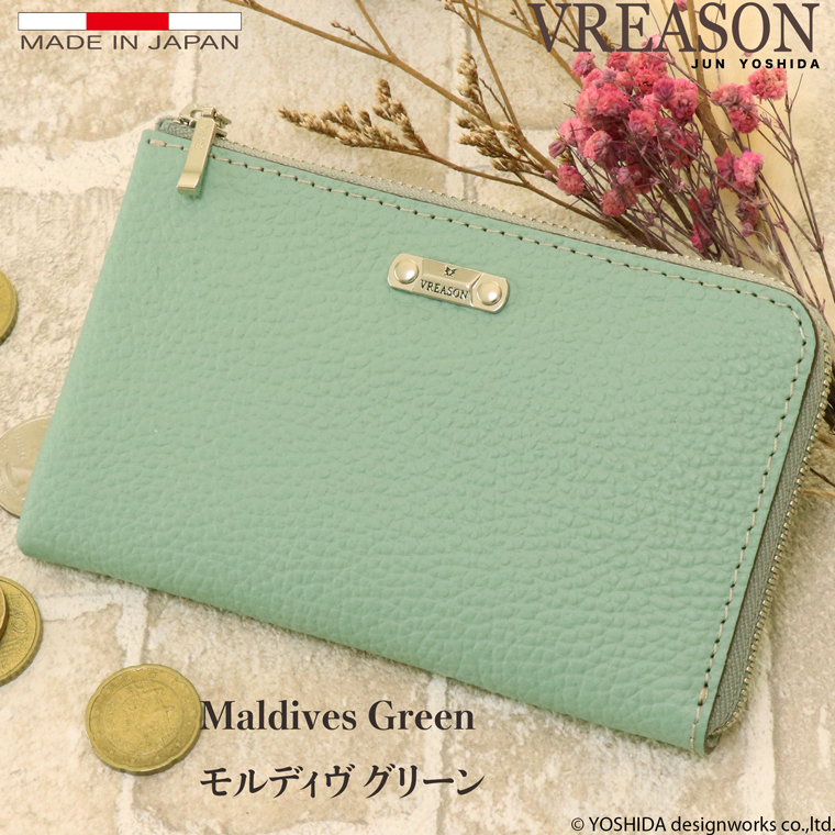 【 L字ファスナー ミディアム 折り財布 】 二つ 折財布 財布 サイフ 日本製 本革 ジョバンニ 牛革 革 スリム 薄型 ミニ 軽い コンパクト VREASON ヴレアゾン | VREASON | 02