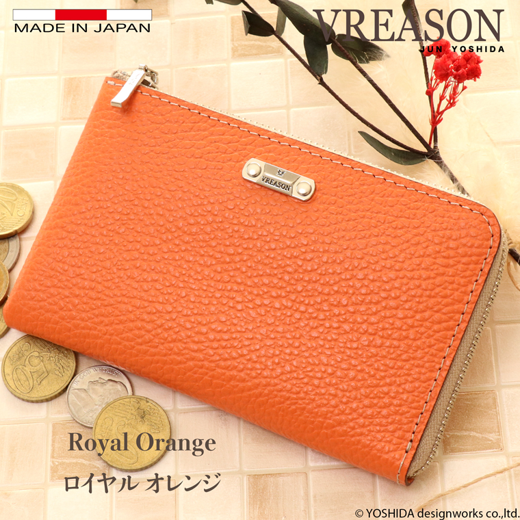 【 L字ファスナー ミディアム 折り財布 】 二つ 折財布 財布 サイフ 日本製 本革 ジョバンニ 牛革 革 スリム 薄型 ミニ 軽い コンパクト VREASON ヴレアゾン | VREASON | 04