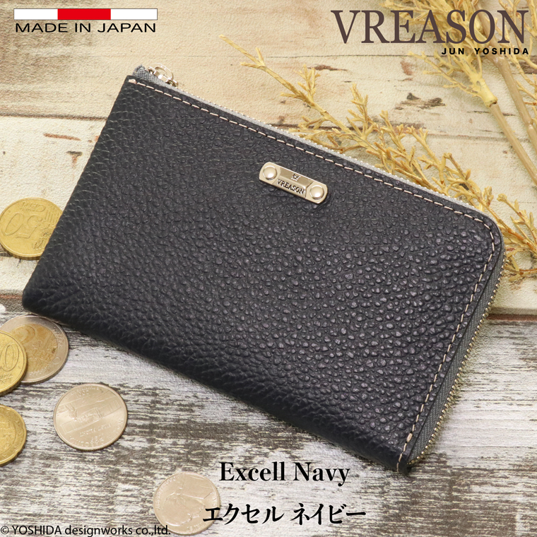 【 L字ファスナー ミディアム 折り財布 】 二つ 折財布 財布 サイフ 日本製 本革 ジョバンニ 牛革 革 スリム 薄型 ミニ 軽い コンパクト VREASON ヴレアゾン | VREASON | 05
