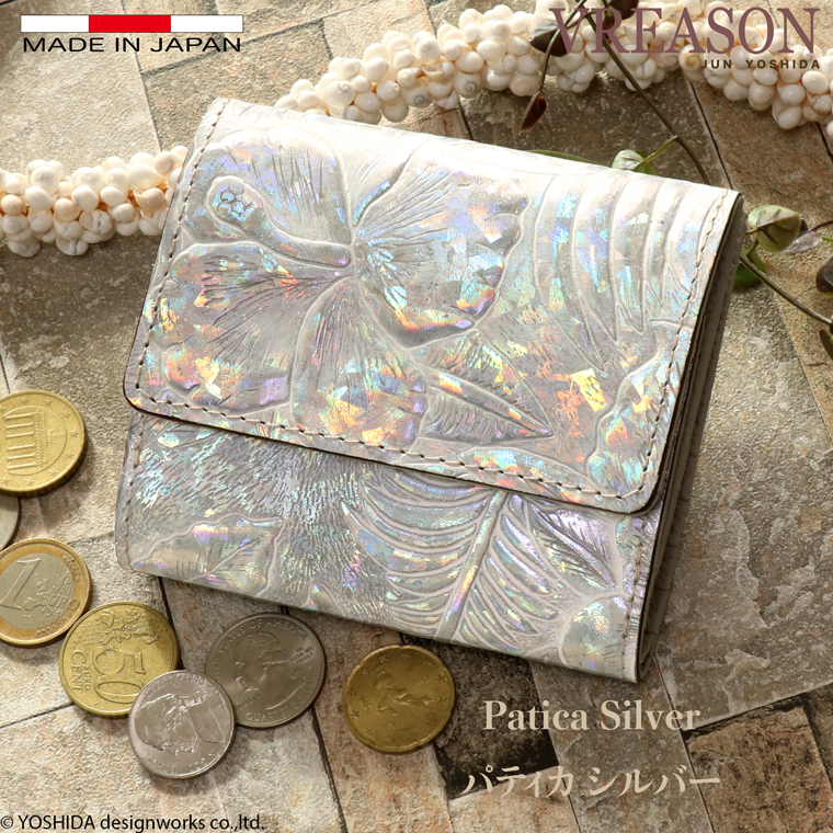 【 二つ折り財布 ボックス 】 日本製 本革 本革 財布 レディース レザー 牛革 革 折財布 折り財布 ミニ 軽い コンパクト ディアマンテ 花柄 VREASON ヴレアゾン | VREASON | 04