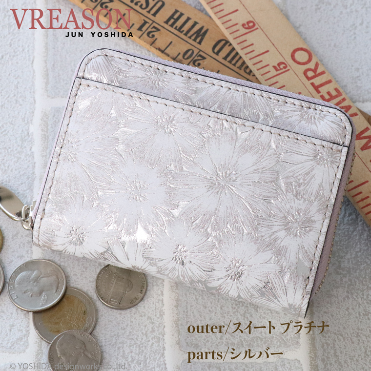 【 じゃばら ラウンド 折り財布 】 日本製 本革 デイジー レディース レザー 牛革 財布 折財布 使いやすい ギャルソン コンパクト 小さな 小さい ミニ VREASON | VREASON | 02