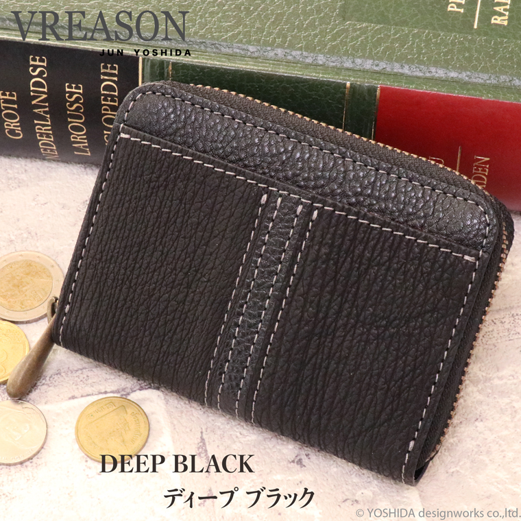 【 じゃばら ラウンド 折り財布 】 シャーク 鮫 日本製 本革 本革 財布 レディース レザー サメ革 折財布 折り財布 ミニ 軽い コンパクト VREASON ヴレアゾン | VREASON | 01