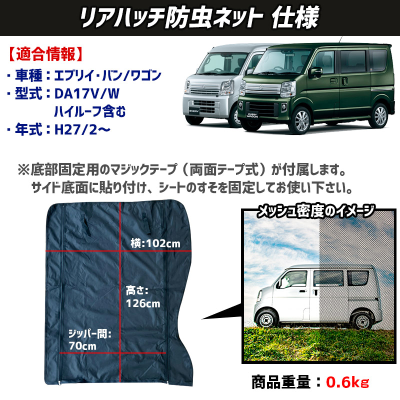 エブリイ 防虫網戸1台分セット (フロント窓 スライドドア