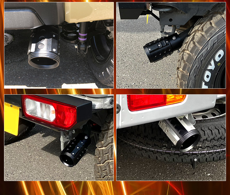 オフロード マフラーカッター シルバーアルミ削り出し SUV