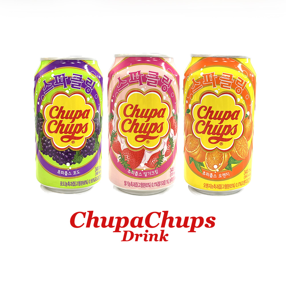 チュッパチャプス チュッパチャップス ジュース ドリンク 炭酸飲料 オレンジ ストロベリー グレープ 6本セット