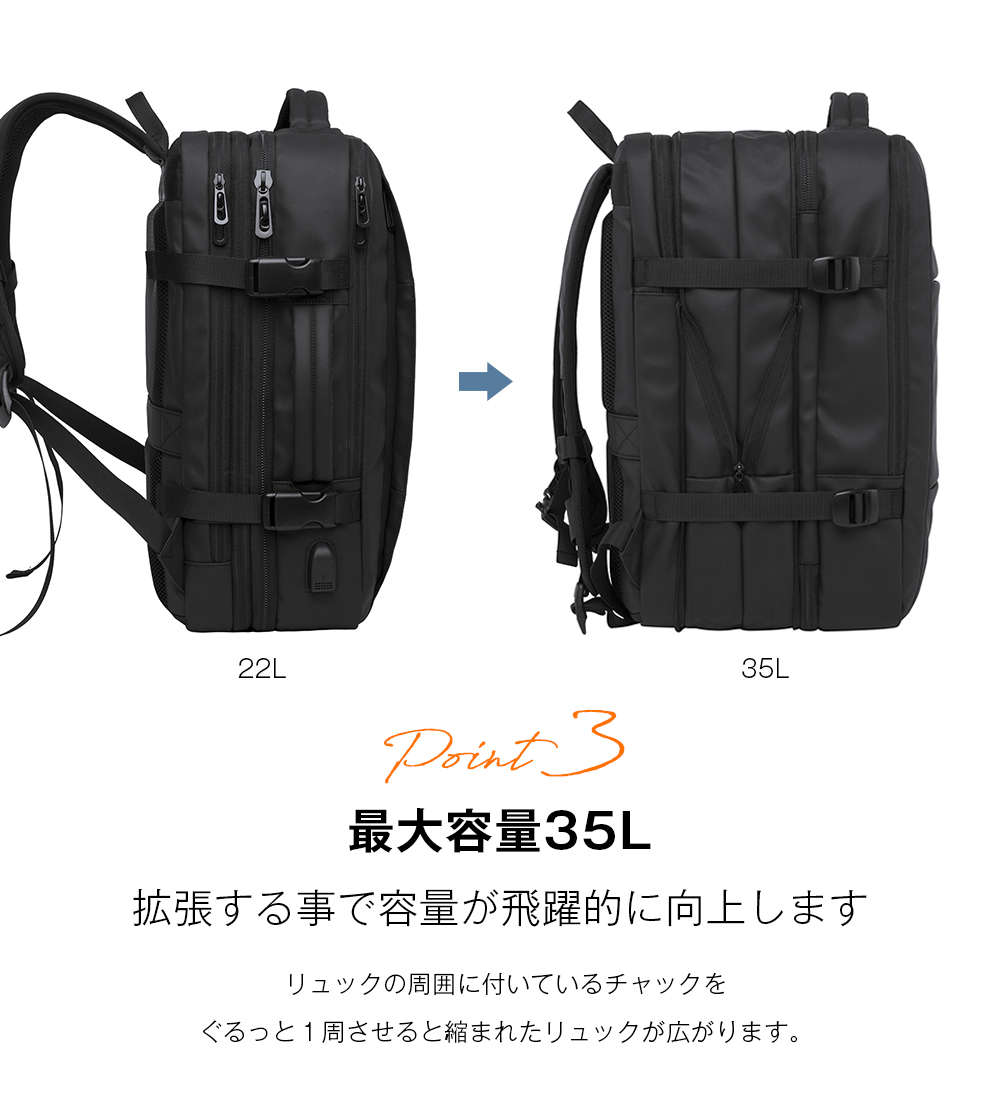 ビジネスリュック メンズ 3way 大容量 防水 40代 35L PC BANGE USB充電ポート付き 15.6インチ リュックサック 出張 旅行  父の日 : vt-zc-4570076750049 : いただきプラザ Yahoo!店 - 通販 - Yahoo!ショッピング