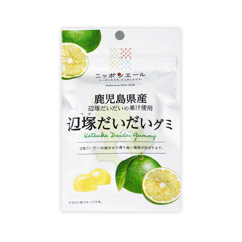 全農 ご当地グミ ニッポンエール 鹿児島県産 辺塚だいだいグミ みかん