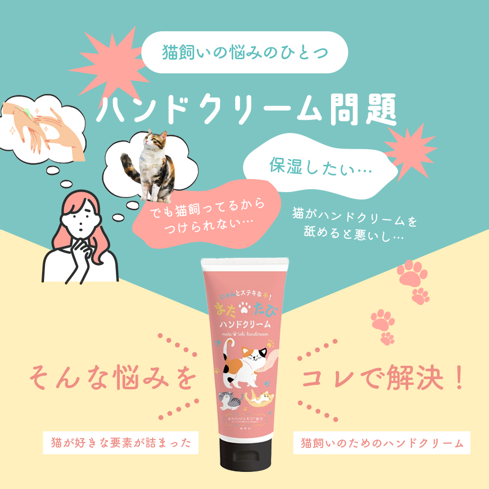 ハンドクリーム 猫 ねこ 無香料 べたつかない ネコが大好きなまたたび