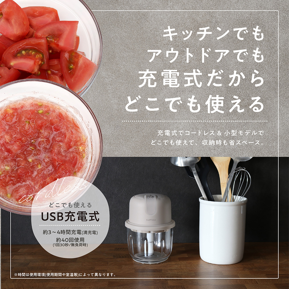 Macros（マクロス） ミキサー フードプロセッサー 電動 ガラス 小型