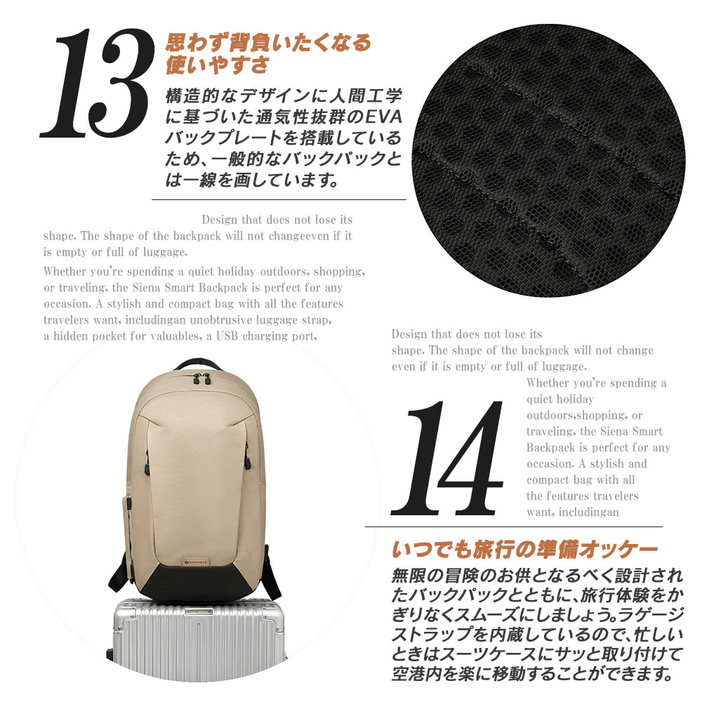 リュック 大容量 20L 軽量 通学 ビジネス NORDACE Aerial