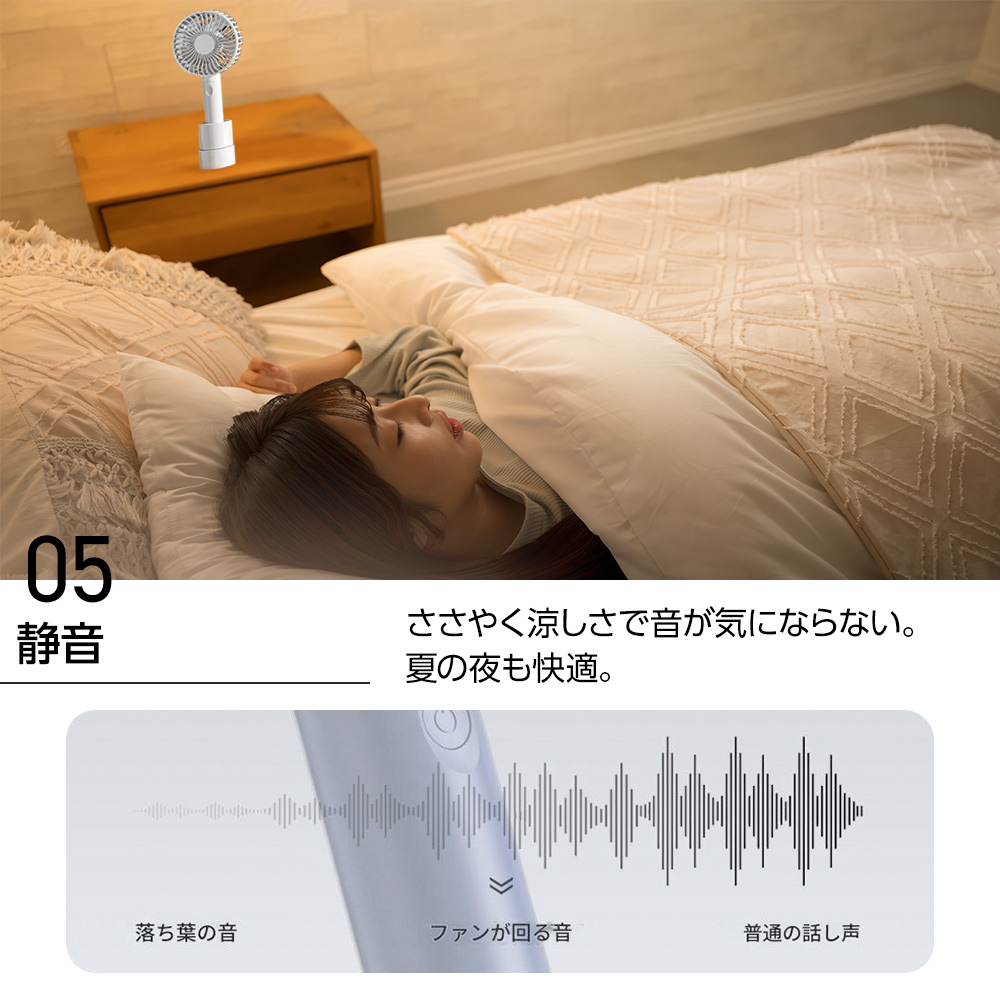 nikome 手持ち扇風機 ハンディファン 強風 静音 首振り 壁付け 6段階
