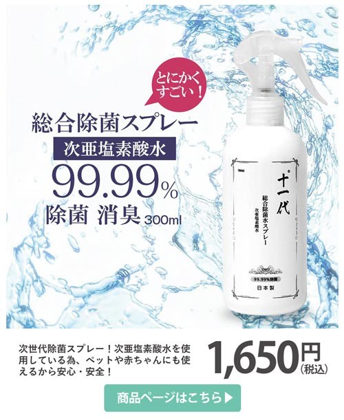 次亜塩素酸 35ppm以上 100ppm 除菌 除菌スプレー 手 手指用 日本製 十一代 300ml 1本 在庫あり 抗菌 対策 赤ちゃん ペット Vt Zc いただきプラザ Yahoo 店 通販 Yahoo ショッピング