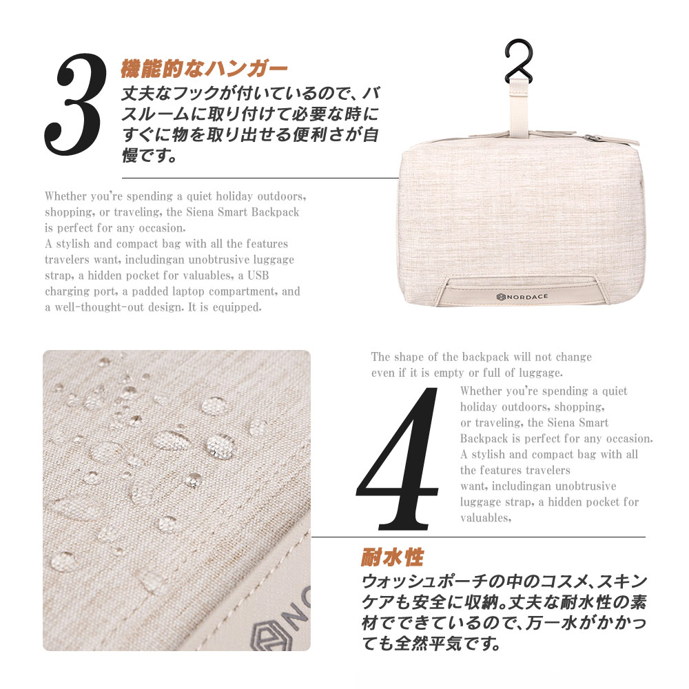 正規輸入販売代理店 Nordace Siena II ウォッシュポーチ ND1091