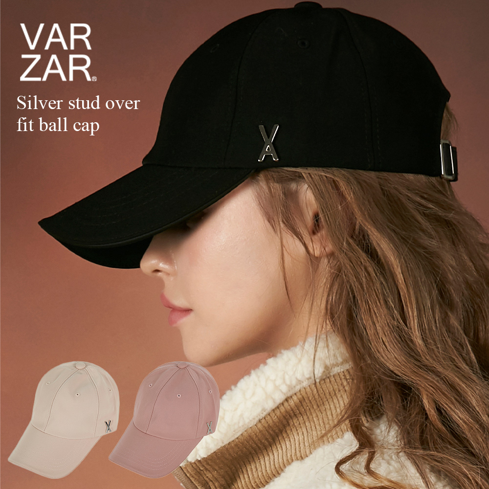 バザール キャップ 正規品 国内発送 帽子 韓国 ファッション レディース 人気 深め VARZAR Silver stud over fit  ball cap 639 640 641