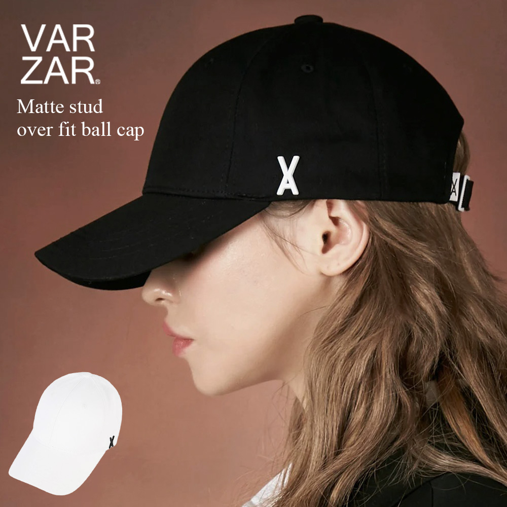 バザール キャップ 正規品 国内発送 帽子 韓国 ファッション レディース 人気 深め VARZAR Matte stud over fit ball  cap 645 646