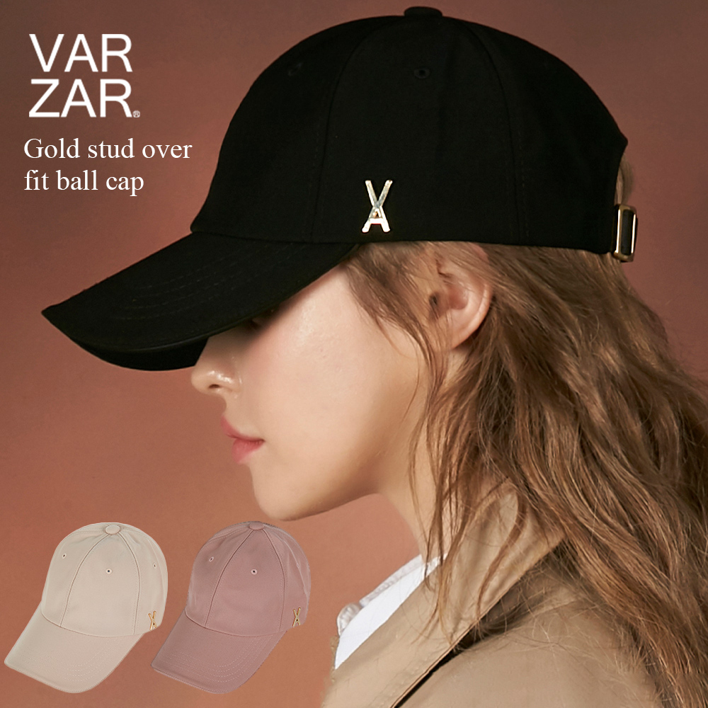 VARZAR バザール 正規品 国内発送 レディース メンズ 人気 韓国 帽子 キャップ ファッション Gold stud over fit ball  cap black スタッズ 人気 深め :VARZAR-G-stud-ballcap:いただきプラザ !店 通販  