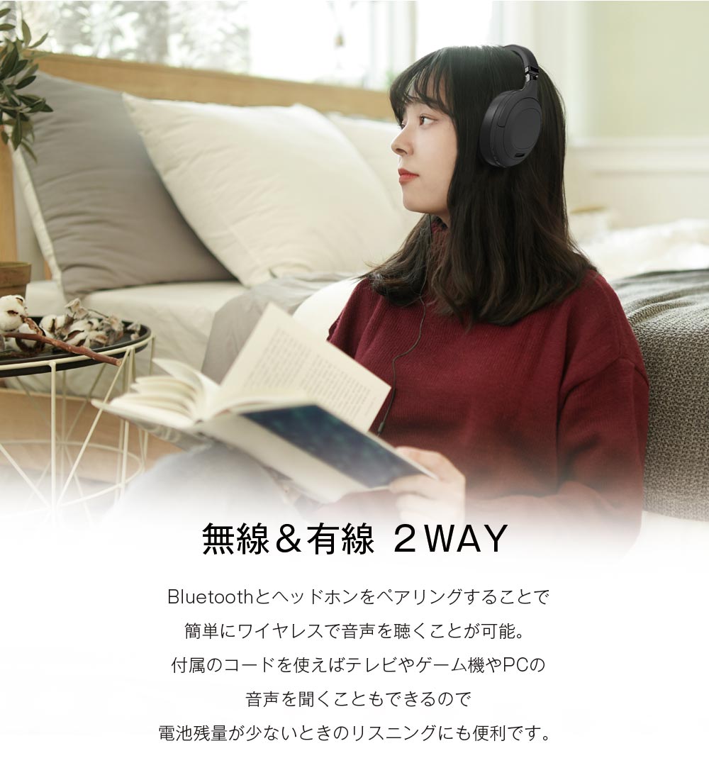 ヴァーテックス Bluetoothヘッドホン VTH-BH2 BK